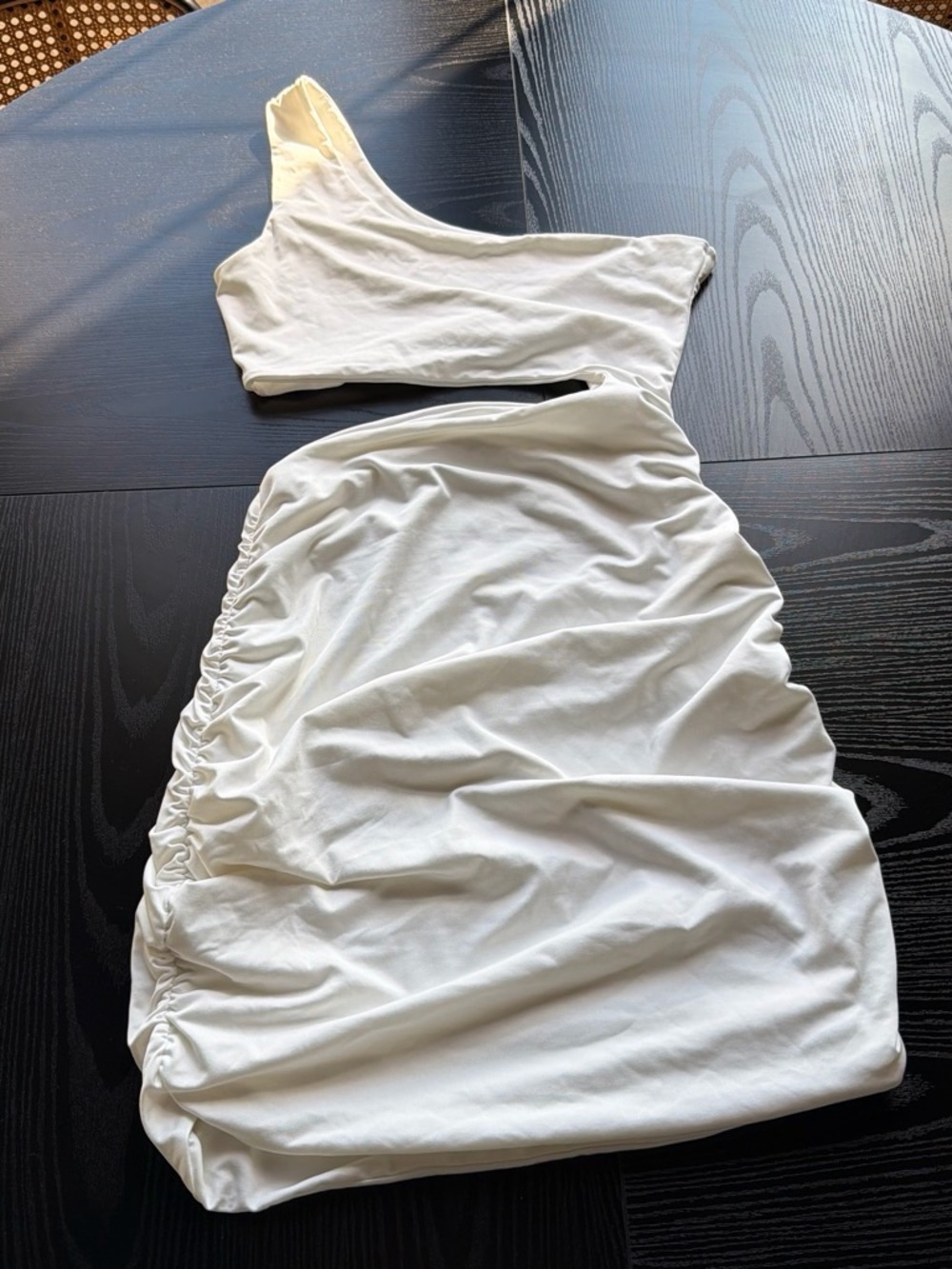 One-Shoulder White Cutout Dress